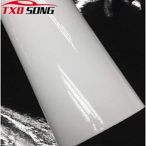 High Quality Bright Glossy White Vinyl Car Decal Wrap Sticker Black White Gloss Film Wrap Foil For HOOD Roof Motorcycle Scooter