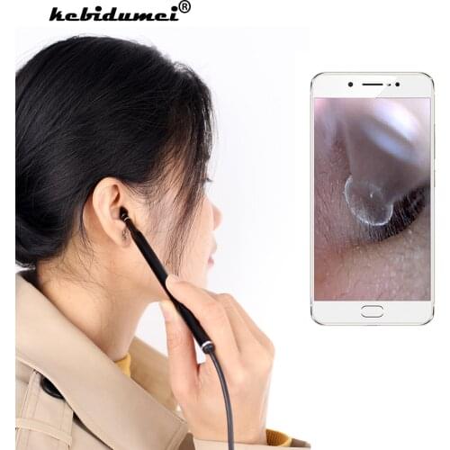 Kebidumei 3in1 USB HD Visual Ear Spoon Camera 5.5mm Mini Ear Cleaning Endoscope for Android PC Ear pick Otoscope Borescope Newly
