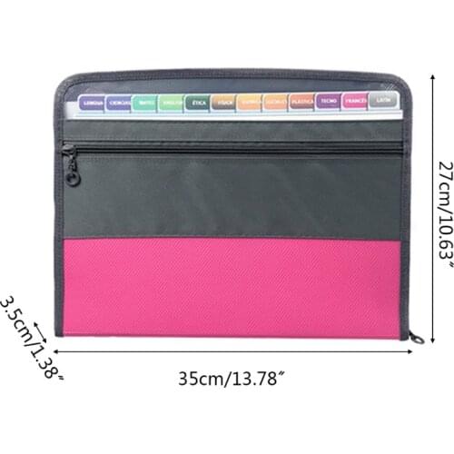 39XD A4 Multi-layer Organ Bag Zipper Information Briefcase Document File Folder Student Test Paper Holder Pack