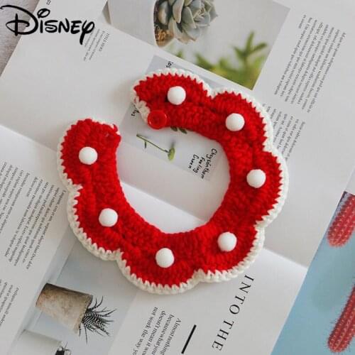 Disney Princess Bib Pet Bib Jewelry Small Pet Decorations Fashion Exquisite Handmade Woolen Knitting Cute Cartoon Fugitive