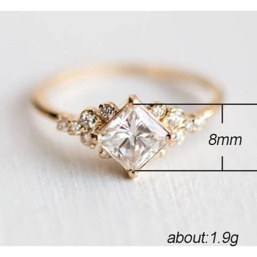 New, Diamond-Set Ladys Ring, Gold-Plated Engagement Ring