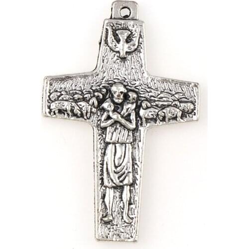 Silver Plated Jesus Crucifix Christian Jewelry Crosses Charms Saint Benedict Crucifix Pendants For Pendants Necklace