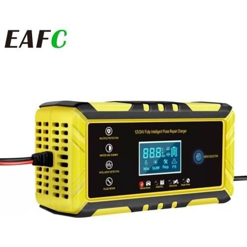 12V 8A Full Automatic Car Battery Charger Power Pulse Repair Chargers Wet Dry Lead Acid Battery Chargers Digital LCD Display