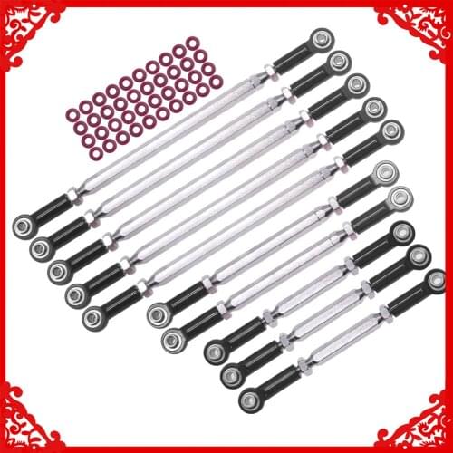RCAWD 10pcs alloy + #45 steel full set turnbuckle/tie rod/link linkage set for 1/10 Traxxas TRX-4 crawler upgraded Parts