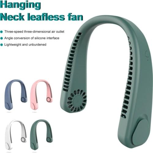 Portable Neck Fan - Rechargeable Portable Headphone Design Wearable Neckband Fan, 3 Level Air Flow for，Outdoor Sports and Office