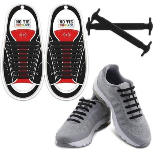 16Pcs/set No Tie Shoelaces for Adults Kids Waterproof Elastic Silicone ShoeLaces Flat Outdoor Running Sneaker Boot Shoe Lace