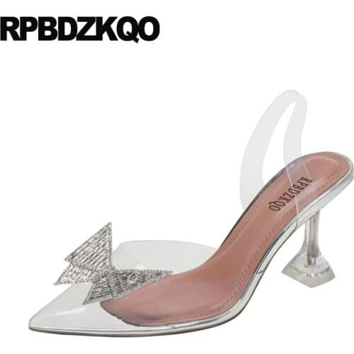 Pumps Crystal Transparent Clear Wedding Shoes Slingback Scarpin Bridesmaid Girls Pointed Toe Women Diamond High Heels Pvc 3 Inch