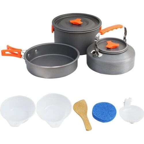 Outdoor Pot Set Teapot Set 2-3 People Camping Kettle Pot Set Portable Outdoor Cooking