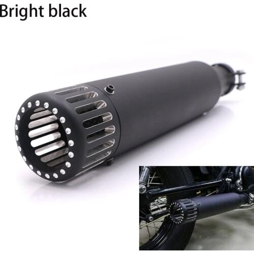 Bright Black Motorcycle Slip-On Exhaust Pipe For Harley Sportster XL883 1200 Honda CG EN125 Custom