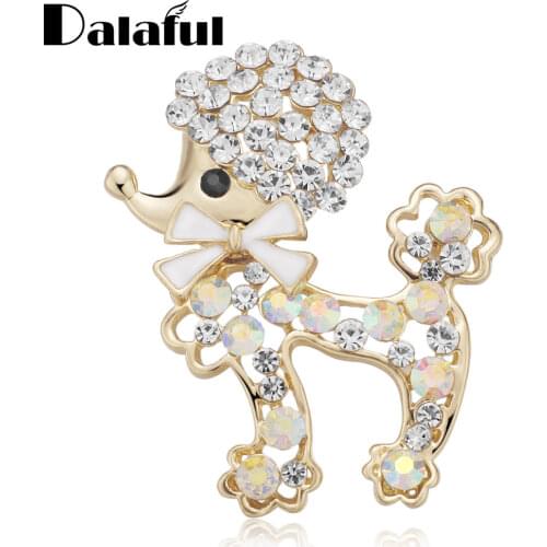 Fashion Crystal Hat Accessories Scarf Clip Butterfly knot Brooches Lovely Poodle Dog Brooches Pins For Women Wedding Pins Z037