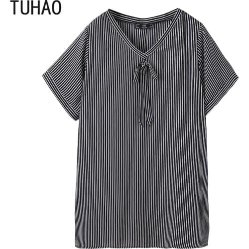 TUHAO Big Size 10XL 9XL 8XL 7XL Summer Blouse Middle Age Women Casual Loose Shirts 4XL Plus Size Mother Mom Blouses Tops WM12