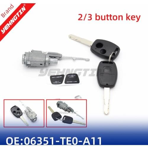 06351-TE0-A11 06351TE0A11 35130-SAA Ignition Switch Cylinder Lock for Honda Accord CRV Fit Civic 2003~2011 with 2/3 Button Key