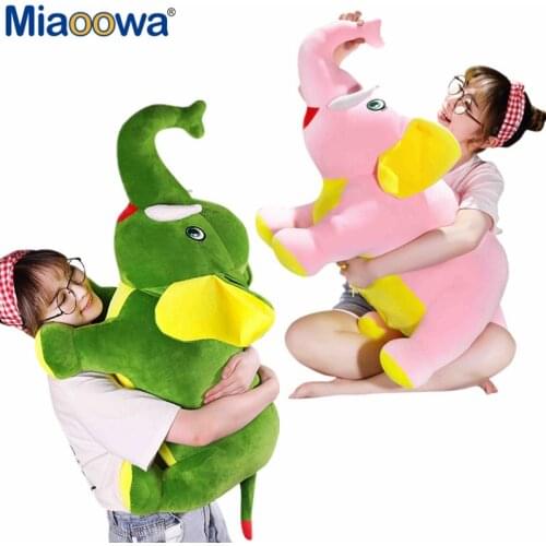 1pc 45/65cm Kawaii Plush Elephant Doll Toy Kids Sleeping Back Cushion Cute Stuffed Elephant Baby Accompany Doll Xmas Gift