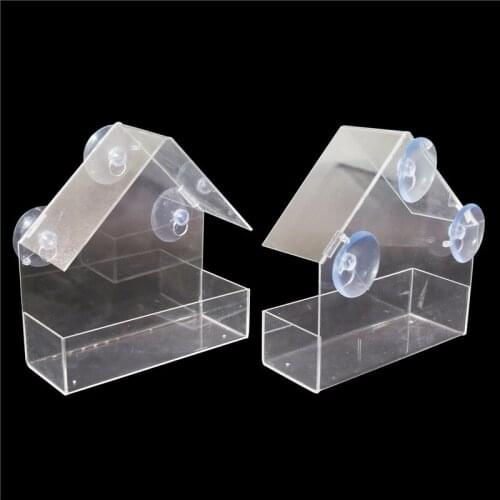 1 pcs Window Bird Feeders Hot Sale Clear Glass Window Viewing Bird Feed Hotel Table Seed Peanut Hanging Suction For Pet Bird