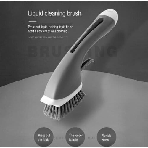 1 PCS Kitchen Cleaning Brush Long Handle Cleaing Brush with Removable Brush Sponge Dispenser Dishwashing Brush Kitchen Tools
