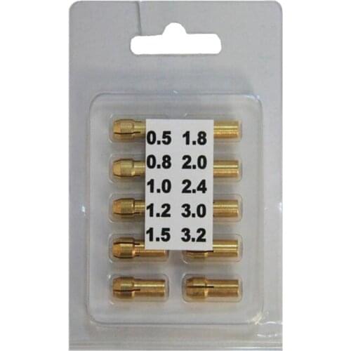 10pcs/lot Mini Drill Brass Collet Chuck 4.8mm Shank for Dremel Tool 0.5-3.2mm Drill Lock Nut