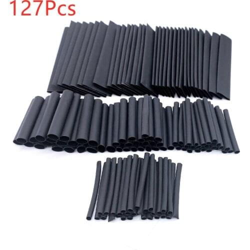 127 Pcs Heat Shrink Sleeving Tube Tube Assortment Kit Electrical Connection Electrical Wire Wrap Cable Waterproof Shrinkage 2:1