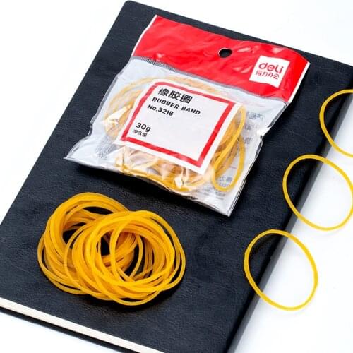 30g / pack Deli 3218 rubber band, suitable for banknotes, heavy-duty strong elastic rubber band, high-quality office rubber band