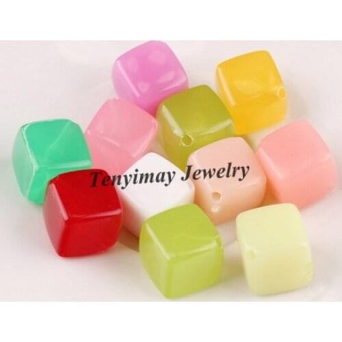 14mm Cubic Jelly Acrylic Beads 300pcs Wholesale Free Shipping