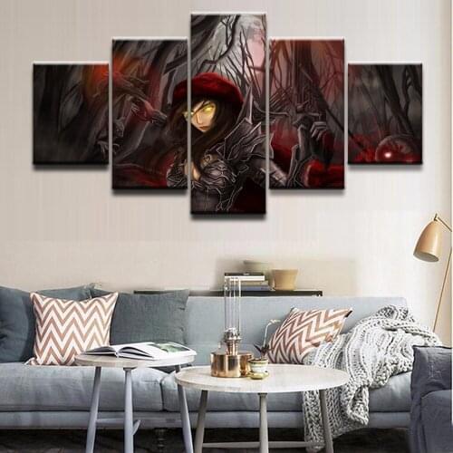5 Panel Demon Hunter Diablo III Role Modular Picture Wall Art Home Decor Bedroom Canvas Print Wall Picture Printing On Canvas