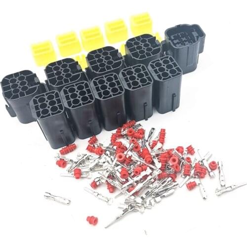 5 pcs/lot 6 Pin Way Sealed Waterproof Electrical Wire Connector Plug Terminal Set