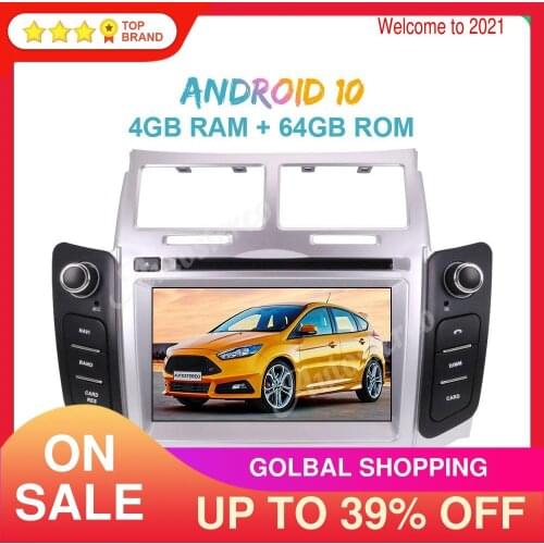 Carplay 128GB Android 10.0 For Toyota Yaris 2005-2011 Car GPS Navigation Auto Stereo Multimedia Player Radio Recorder Head Unit