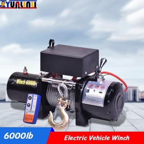 YUNLINLI 6000lb 12/24V Electric Winch Wireless Control IP Grade Waterproof Car Winch for ATV SUV Boat Truck Trailer Off Road Car