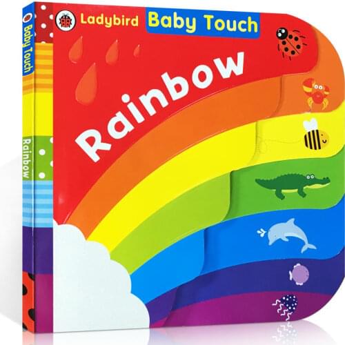 English Picture Hand Book Baby Touch Rainbow Beautiful Color Early Education Board Book Children English Small Ladybug Book