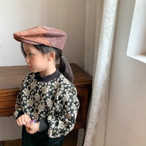 2021 Autumn High-Quality Mew Korean Girl Jacquard Blouse Childrens Loose Western Style Long-Sleeved Jacket