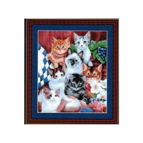 Baby Cuddly cat Animal Cross Stitch Kits Needlework sewing kit 14CT Unprinted Embroidery Top Quality DIY Handmade Decoration