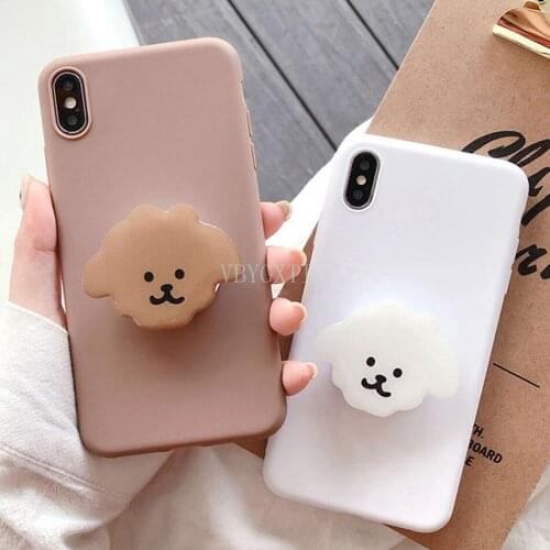 For oneplus 8 Pro 7t PRO one plus 6T 1+6t 1+7 1+7pro 1+7T 1+7TPRO 1+8 1+8pro cartoon soft Cute bear Stand Ring Phone Case Cover