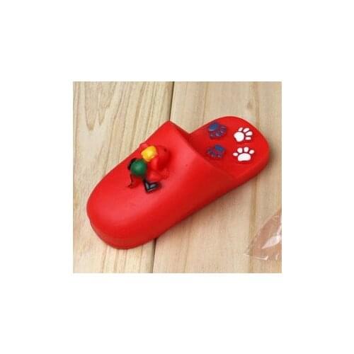 Evade Glue Little Red Slippers Vinyl Pet Toys Voice Unisex Squeeze-sounding Dabbling Toy Latex 2021