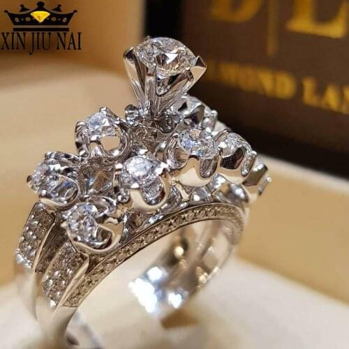 European American couples set platinum luxury double layer high-grade zircon diamond natural stone jewelry Multiple promotions