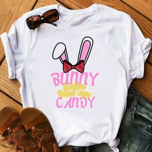 Bunny Better Have My Candy Print T Shirt Kawaii Women Clothes Funny Tshirt Harajuku T-Shirt Summer Tops Femme Streetwear