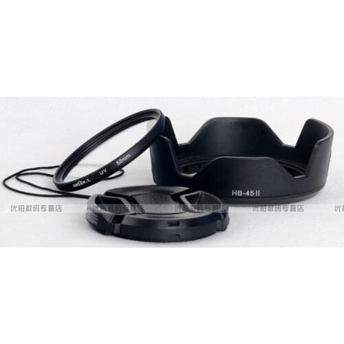 HB-45II lens hood +UV filter + Lens cap cover for For D5500D3300D5100D5200 af-s 18-55mm
