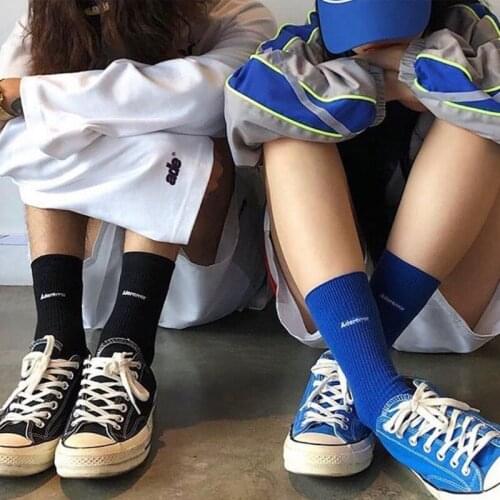 Cotton Socks Harajuku Letter Printing Embroidery ADER Socks Breathable Sports Street Trend Womens Fashion Tube Socks Wholesale