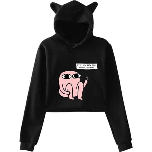 Respect Harry Hambley Kawaii Ketnipz Hoodie fashion Cat ears Hooded Croped Tops Women Sweatshirt Hoody Cute Girls Clothes