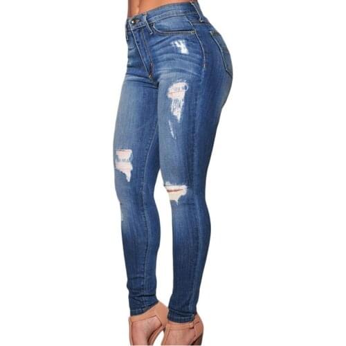 KHQWKR Womens Ripped Jeans