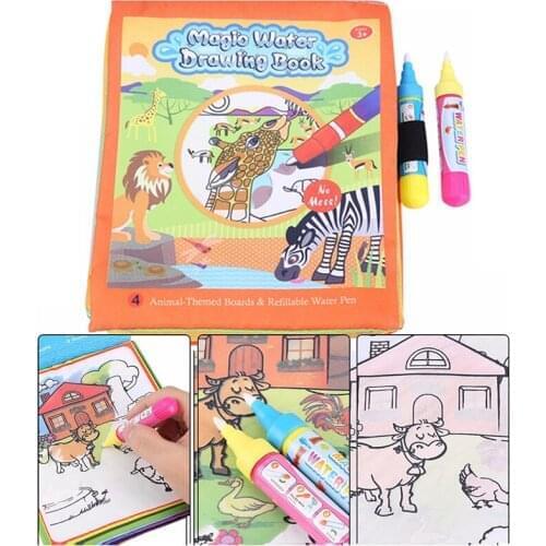 Magic Water Drawing Coloring Book For Kids Coloring Doodle & Magic Pen Drawing Toys Learning Educational For Children Toys