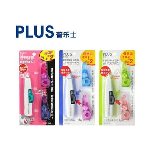 Japan PLUS WH-610M Correction Tape Replace Type Candy Color Series Smart Roller Transparent Refill for School Student Office