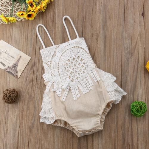 2019 Summer Newborn Bodysuit Baby Girls Lace Jumpsuit Princess Baby Kids Outfits Clothes arrival Children Clothing