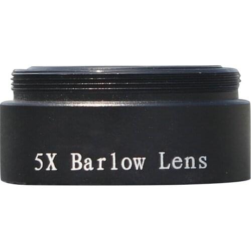 Barlow Lens 5X for Any M28X0.6 Thread 1.25inch Telescope Eyepiece Astronomy Diagonal Extender Tube or Camera Adapter
