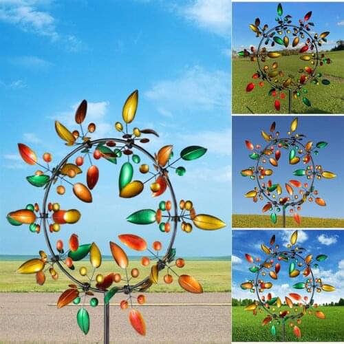 Metal Windmill Rotating Leaves In The Wind Nine-Piece Windmill Garden Terrace Lawn Party Decoration Garden Pile Windmill