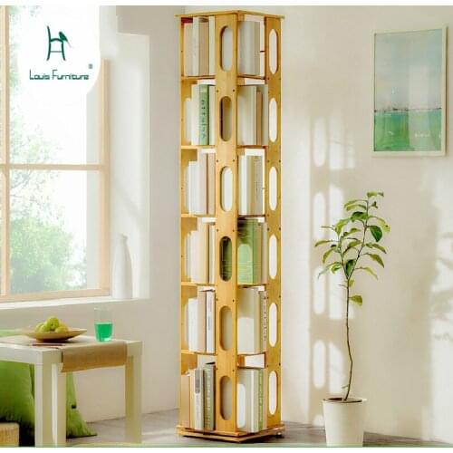 Louis Fashion Cabinet Rotating Bookshelf Storage Simple Floor Book Desktop Living Room