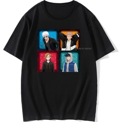 Jujutsu Kaisen Mens T-Shirts Harajuku Casual Top Tee Shirt Hip Hop Gojo Satoru Clothing Tee Shirt Oversized T-Shirt For Men Tops