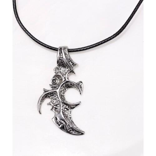 Gothic Mens Necklace Flame Knife Style Fashion Domineering Alloy Leather Rope Chain Pendant Retro Creative Jewelry Pendant Hot