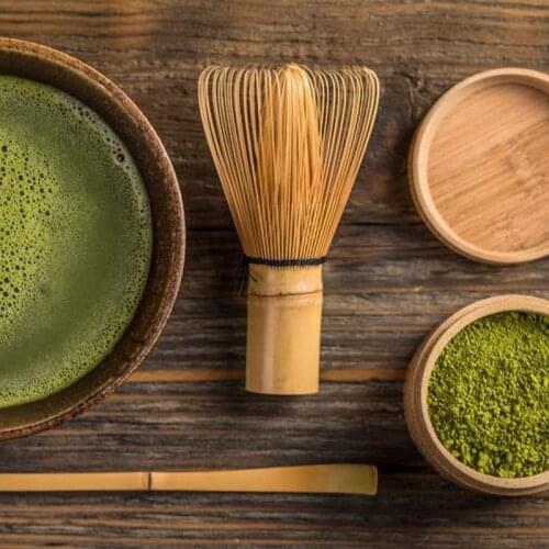 Matcha Whisk Set Bamboo Matcha Tea Set of 4 Including 100 Prong Matcha Whisk Chasen Traditional Scoop Tea Spoon