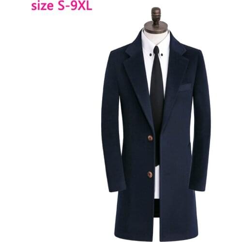 New Winter Men wool Coat Double Faced Fleece Suit Warm Windbreaker Casual Single Breasted Thick high quality luxuty size S-9XL