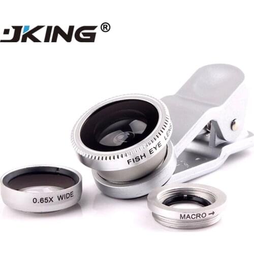 Fisheye Lens 3 in 1 mobile phone lenses fish eye +wide angle +macro camera lens for iphone 7 6s plus 5s/5 xiaomi huawei samsung