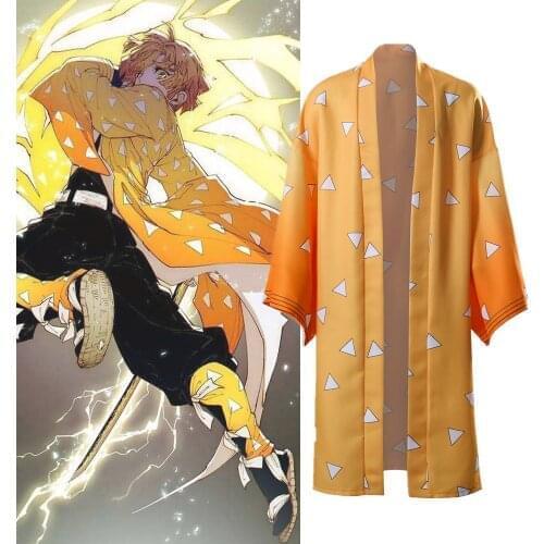 Agatsuma Zenitsu Cloak Demon Slayer Kimetsu no Yaiba Kimono Kamado Tanjirou Tomioka Giyuu Kochou Shinobu Uniforms Cosplay Capes